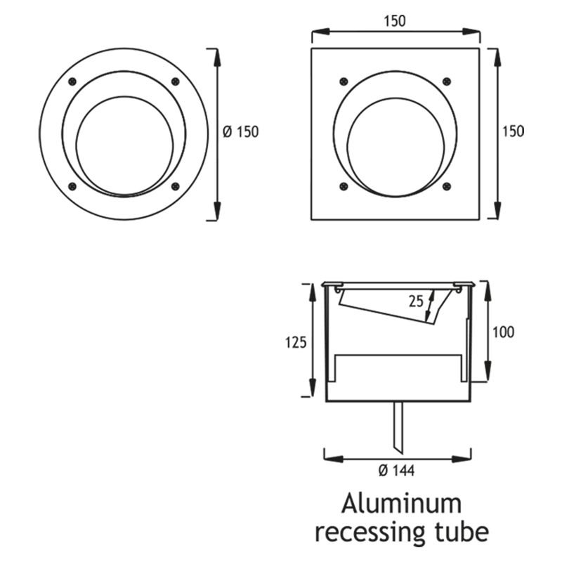 M5 Tilted Recessed Lighting Fixture technical 1